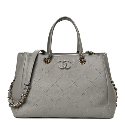 Chanel Bullskin Stitched Small Shopping Bag Grey 1 of 12