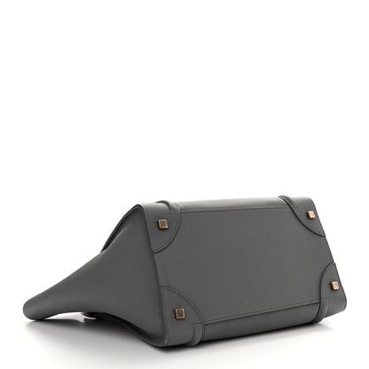 Celine Drummed Calfskin Mini Luggage Kohl 4 of 13