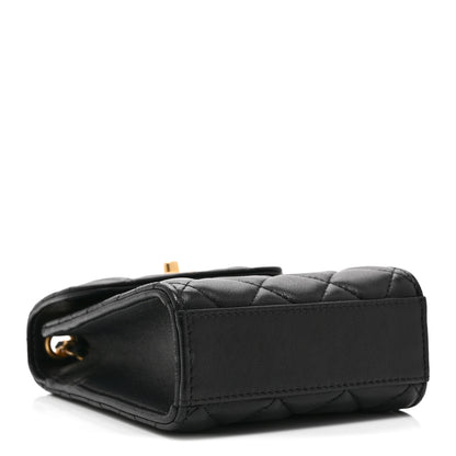 Chanel Lambskin Quilted Pearl Crush Phone Holder With Chain Black 4 of 10