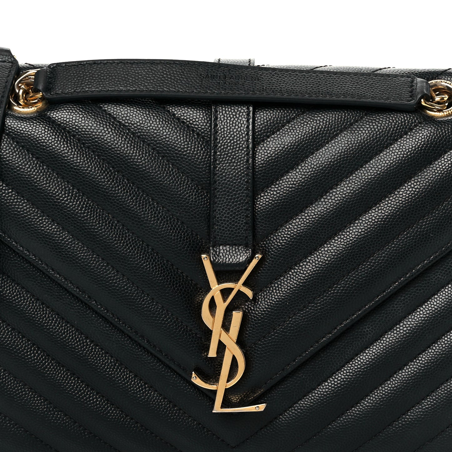 Grain De Poudre Matelasse Chevron Medium Monogram Satchel Black
