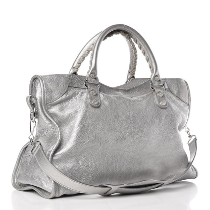 Balenciaga Metallic Agneau Giant 12 Silver Hardware City Gris Aluminum 4 of 14