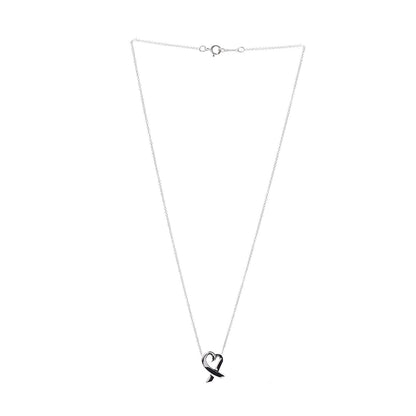 Tiffany Sterling Silver Small Paloma Picasso Loving Heart Pendant Necklace 3 of 4