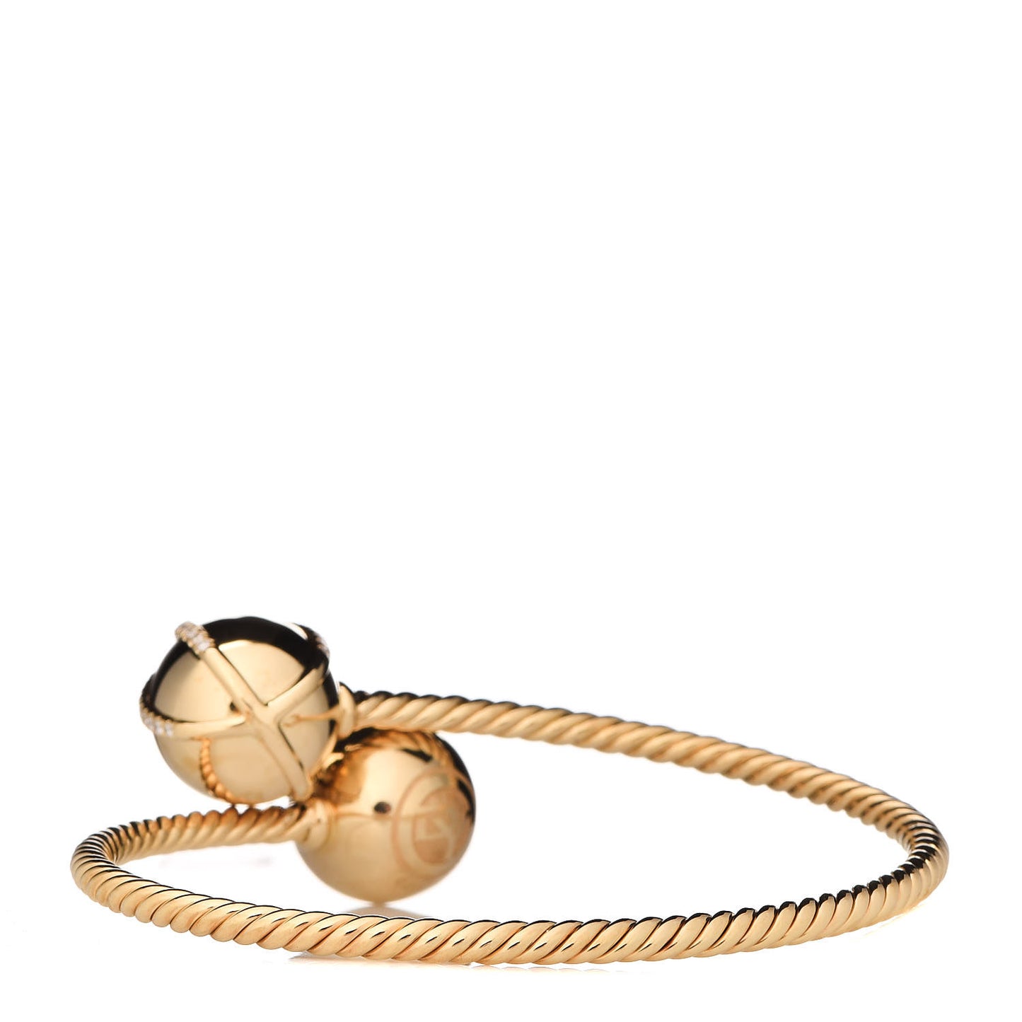 18K Yellow Gold Diamond Solari Bypass Bracelet