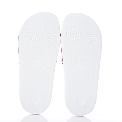 Gucci Canvas Sylvie Stripe Logo Pursuit Slide Sandals 36 Mystic White Hibiscus Red Maritime 5 of 8