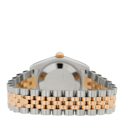 Rolex Stainless Steel 18K Everose Gold Diamond Black Mother of Pearl 31mm Oyster Perpetual Datejust Watch 178271 3 of 5
