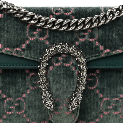 Gucci Velvet Moon Calfskin Crystal GG Monogram Small Dionysus Shoulder Bag Avio Dusty Pink Black Diamond 9 of 12
