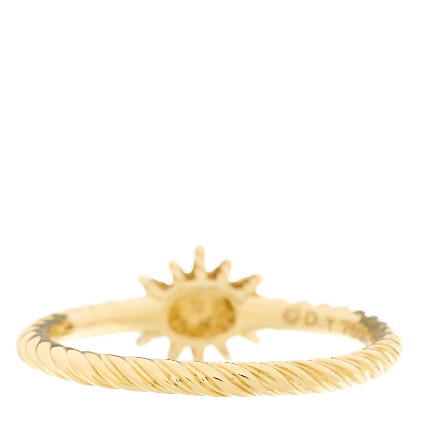 18K Yellow Gold Diamond 2mm Starburst Ring 54 7