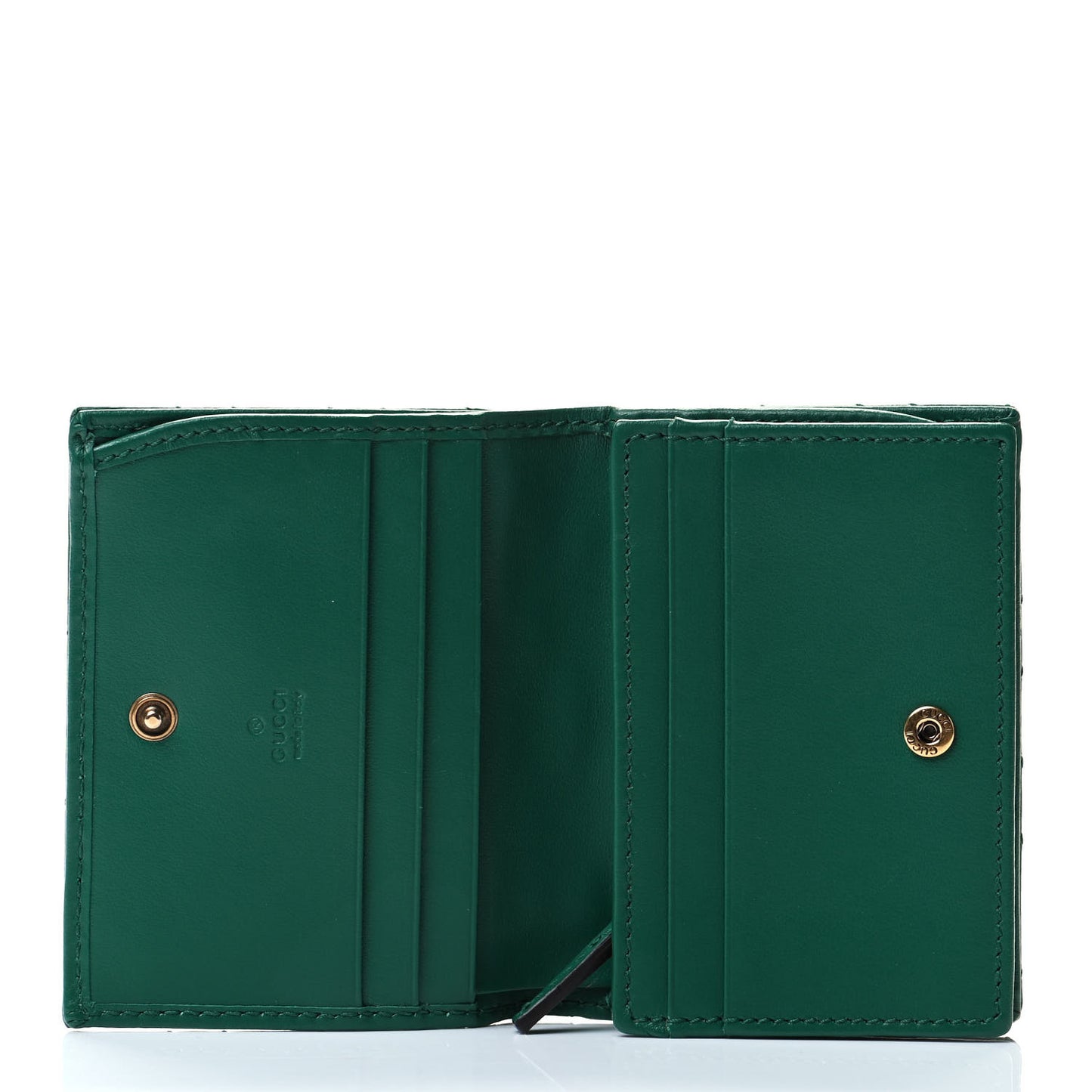 Calfskin Matelasse GG Marmont Card Case Wallet Emerald