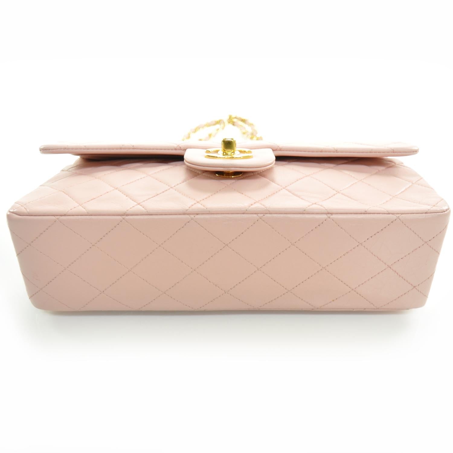 Chanel Lambskin Medium Double Flap Pink GHW 4 of 11