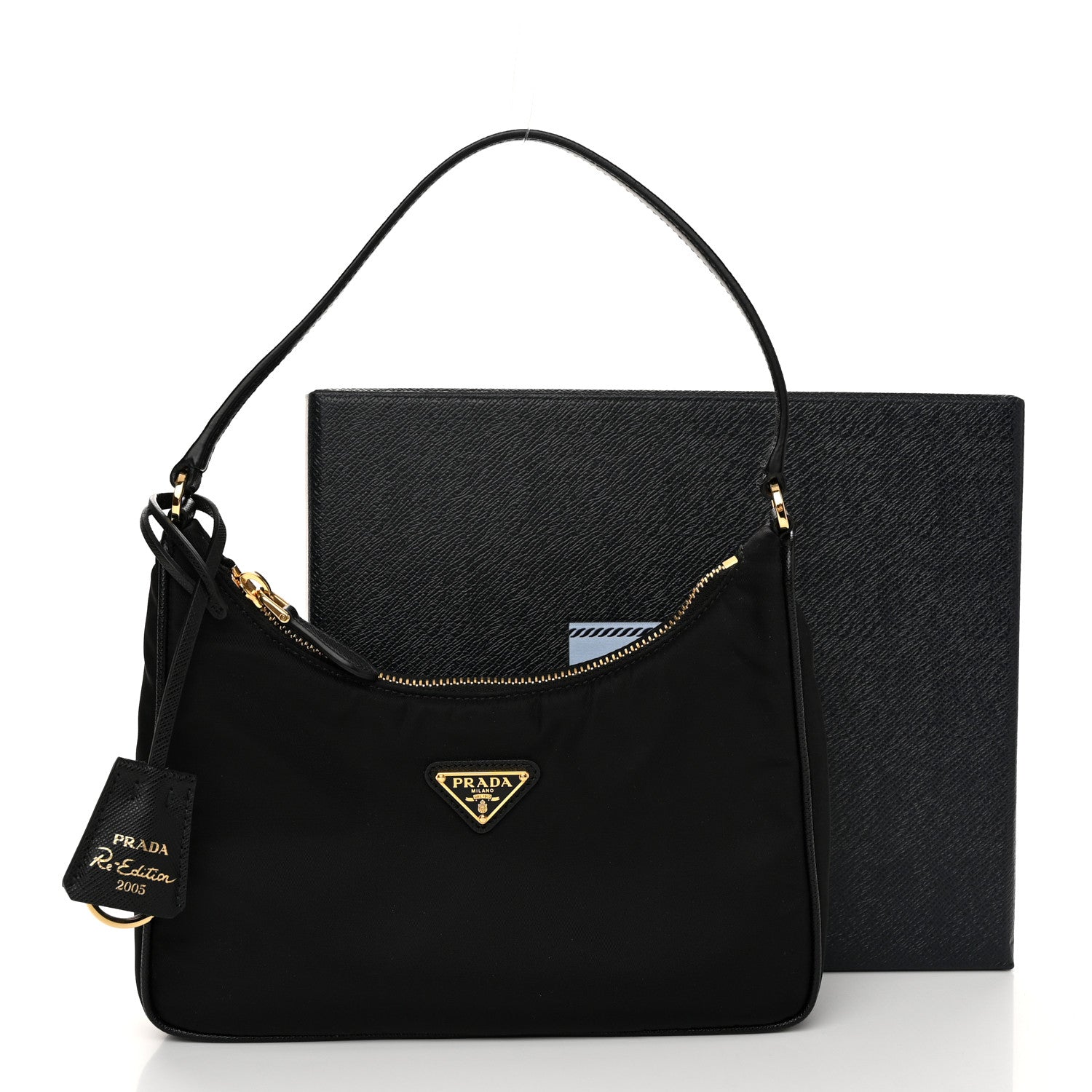 Prada Tessuto Nylon Saffiano Mini Re-Edition 2005 Bag Black 12 of 12