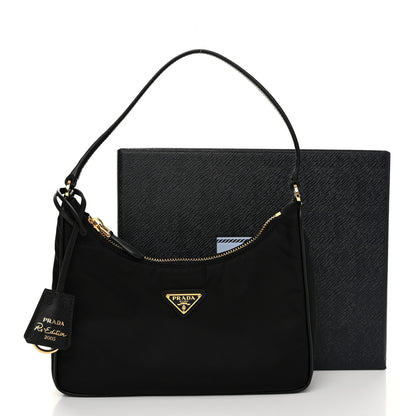 Prada Tessuto Nylon Saffiano Mini Re-Edition 2005 Bag Black 12 of 12