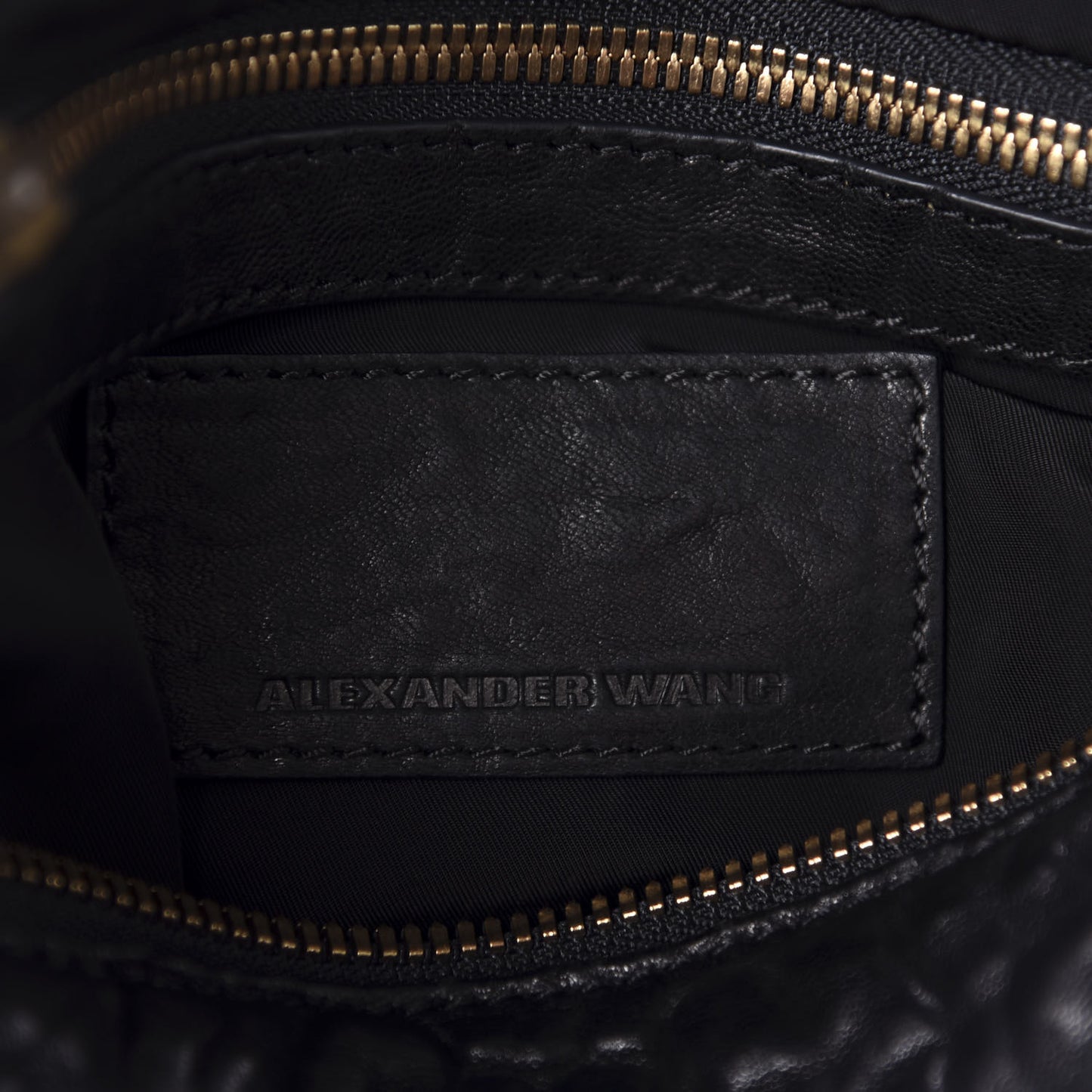 Pebbled Lambskin Rocco Black Antique Brass Hardware