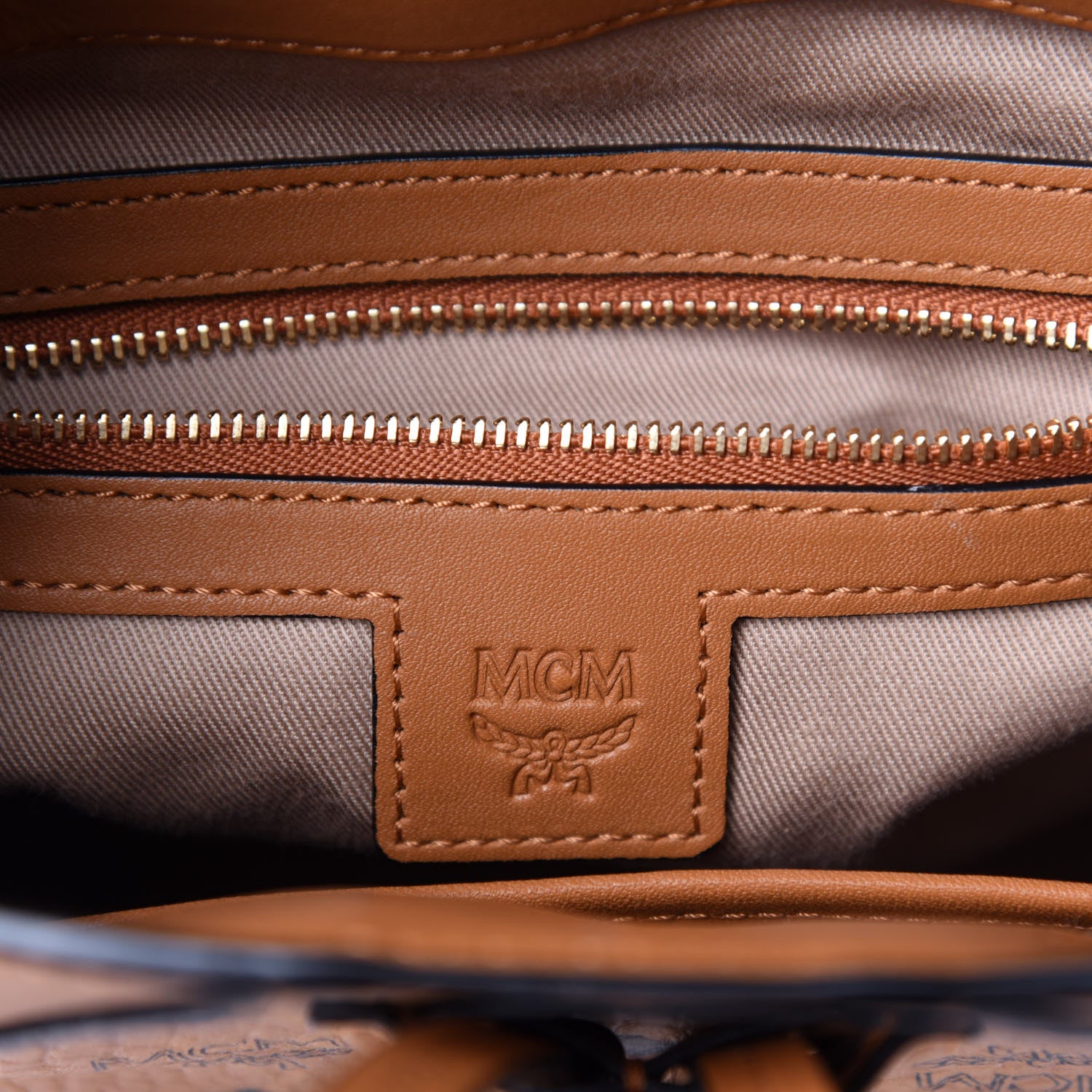 MCM Visetos Small Essential Backpack Cognac 10 of 13
