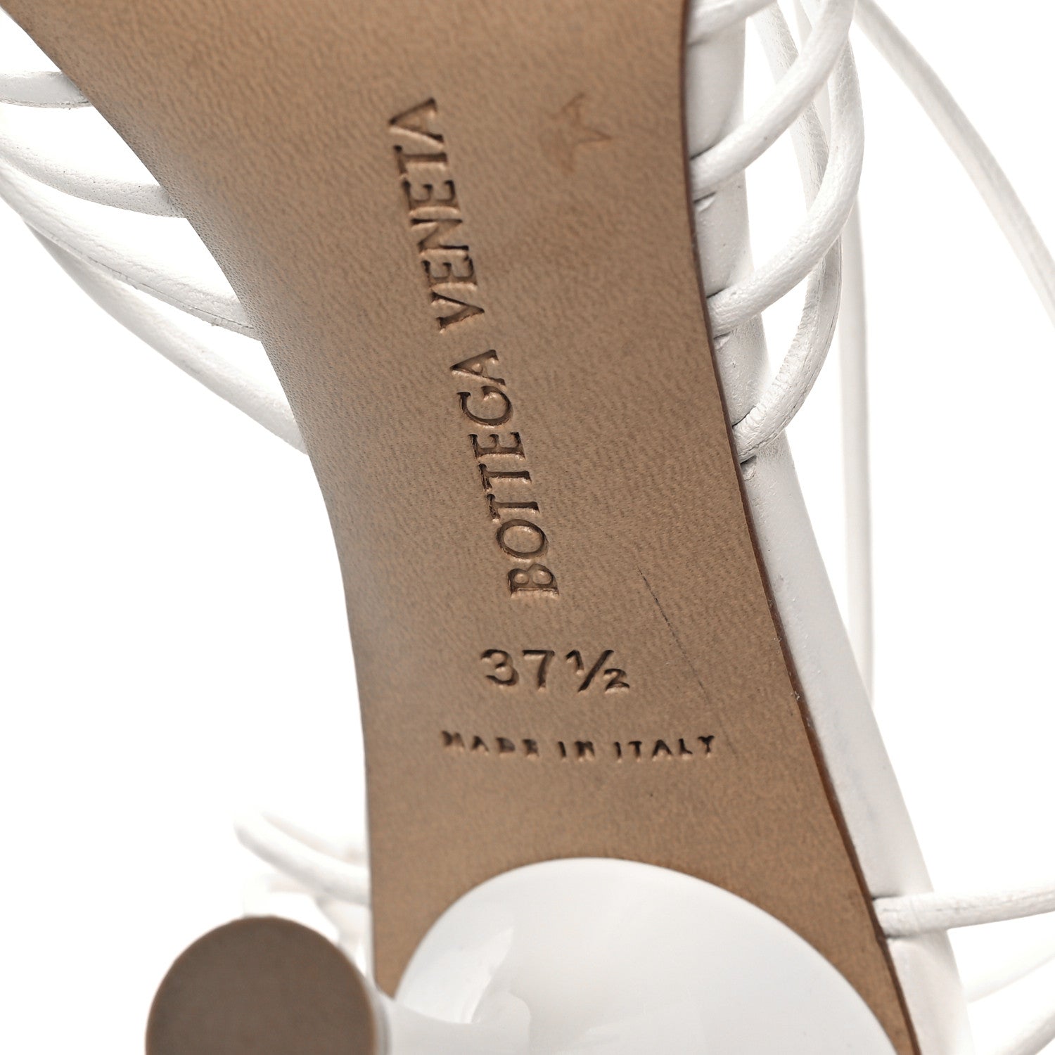 Bottega Veneta Nappa Dot Ankle Tie Sandals 37.5 White 6 of 8