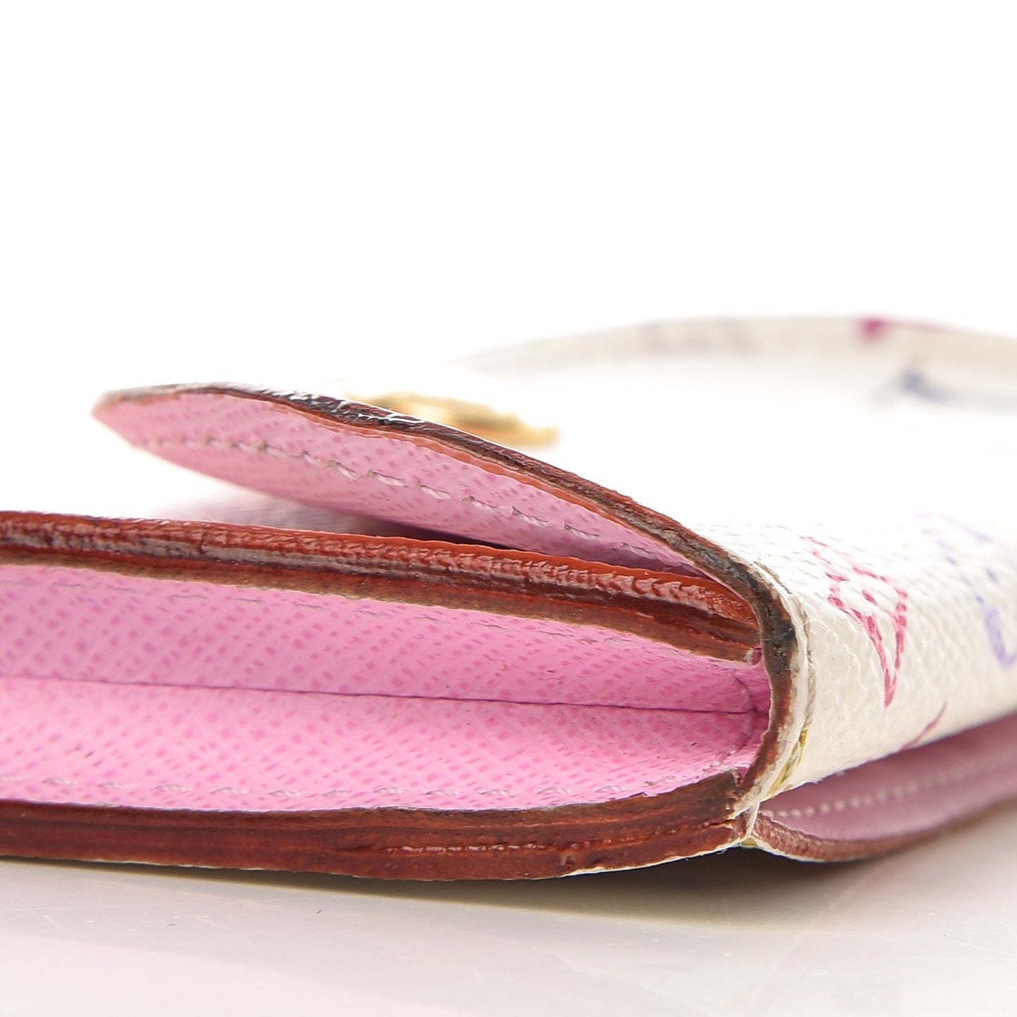 Monogram Multicolor Business Card Holder White