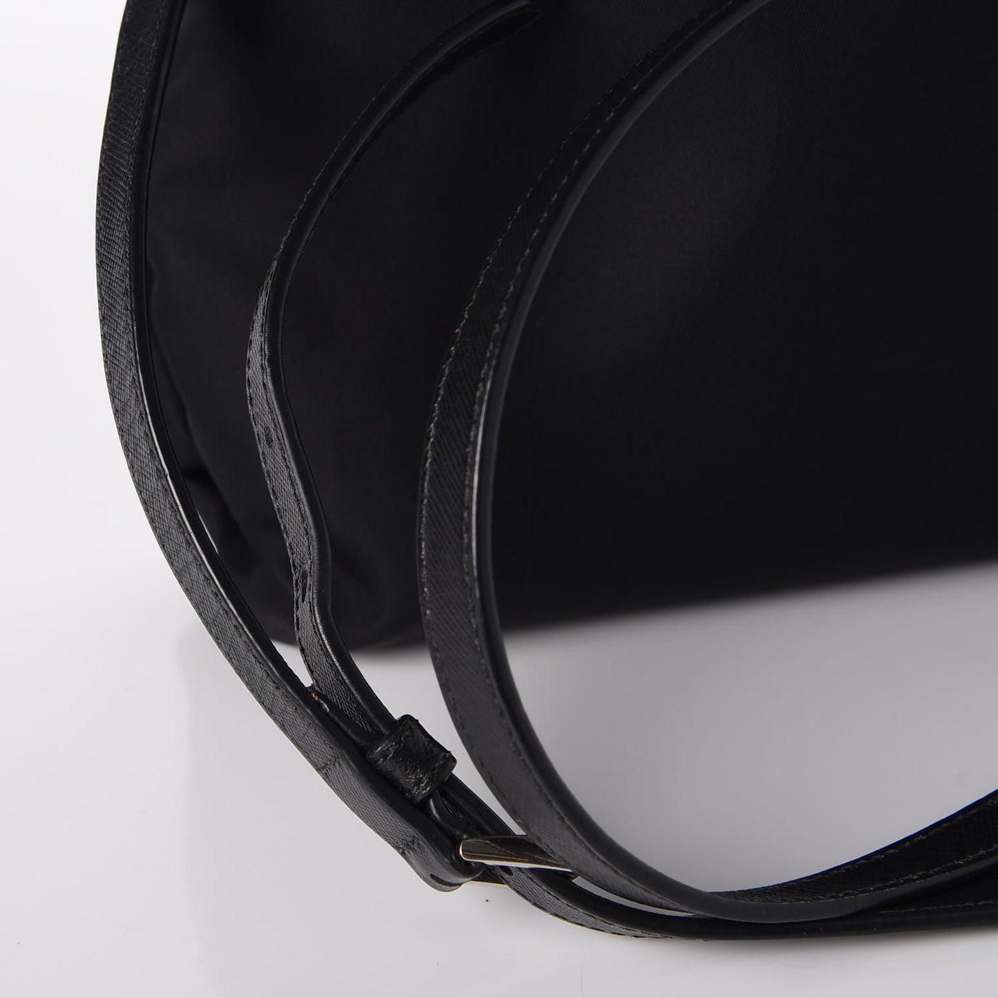 Nylon Saffiano Flat Messenger Bag Black