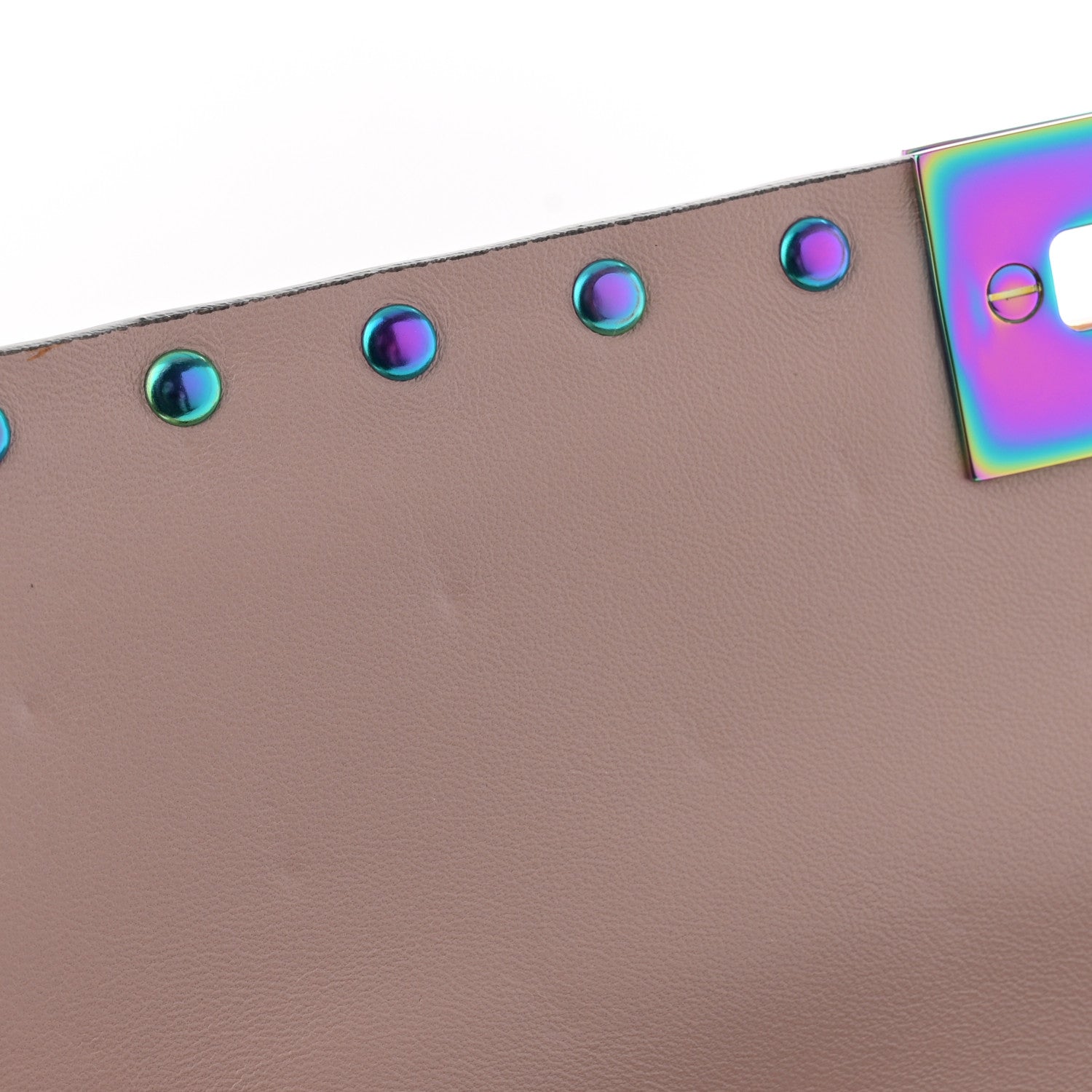 Valentino Garavani Lambskin Oil Slick Medium Rockstud Spike Shoulder Bag Poudre 11 of 11