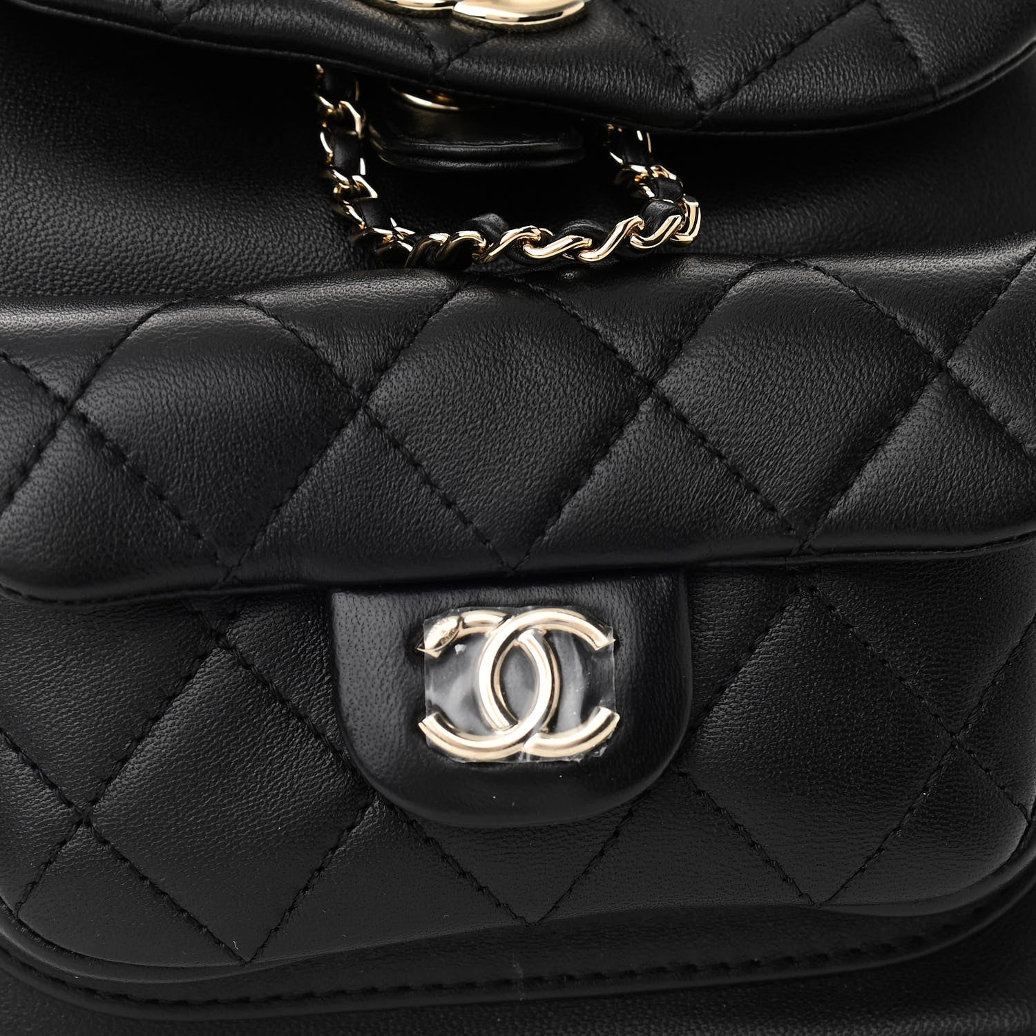 Chanel Lambskin Quilted Small Duma Drawstring Backpack Black 8 of 11