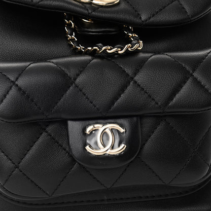 Chanel Lambskin Quilted Small Duma Drawstring Backpack Black 8 of 11