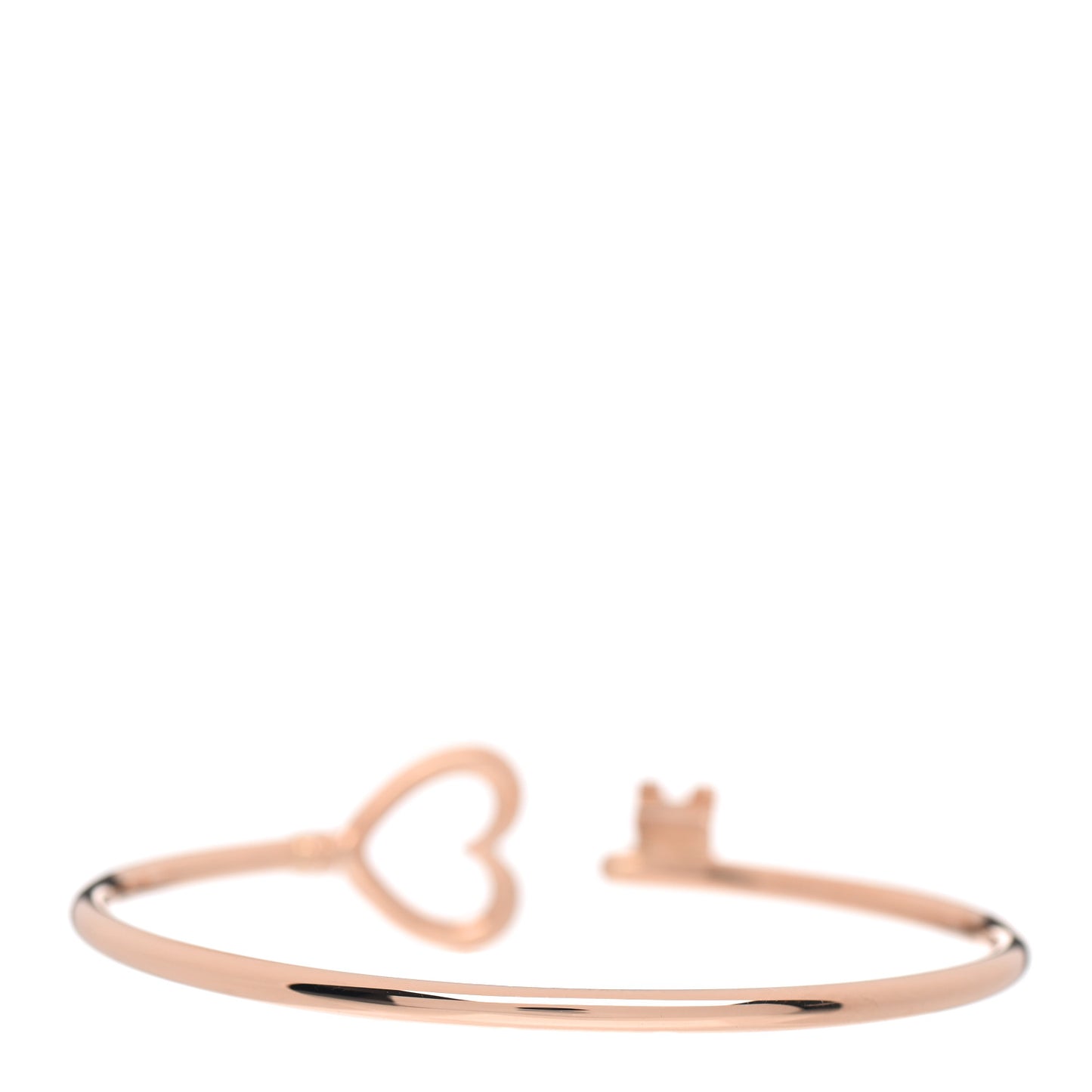 18K Rose Gold Open Heart Key Bracelet