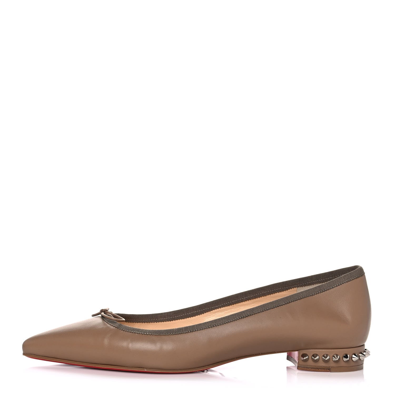 Christian Louboutin Nappa Spiked Hall Flats 41 Nude 1 of 7
