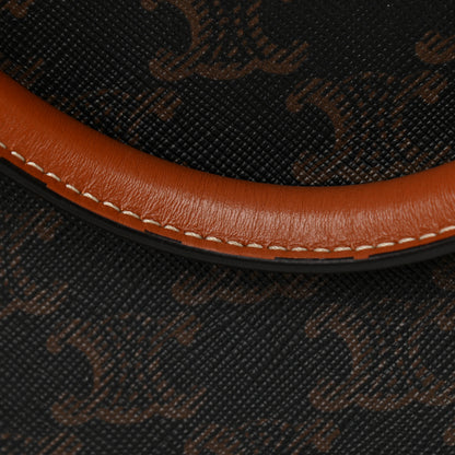 Celine Triomphe Canvas Calfskin Horizontal Cabas Tan 13 of 13