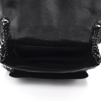 Saint Laurent Crinkled Calfskin Matelasse Monogram Medium Niki Chain Satchel Black 5 of 11