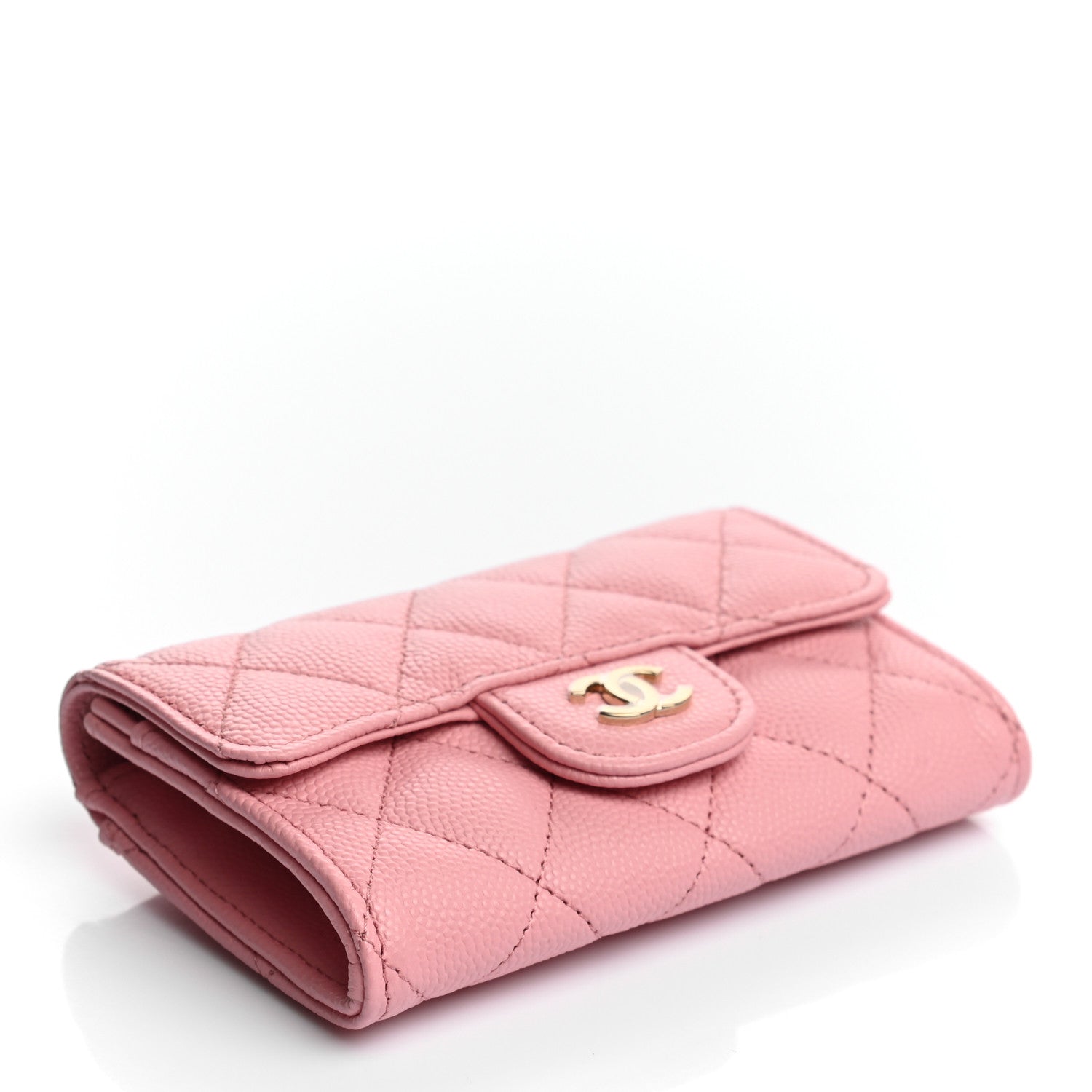 Chanel Caviar Quilted Flap Card Holder Wallet Light Pink 4 of 8