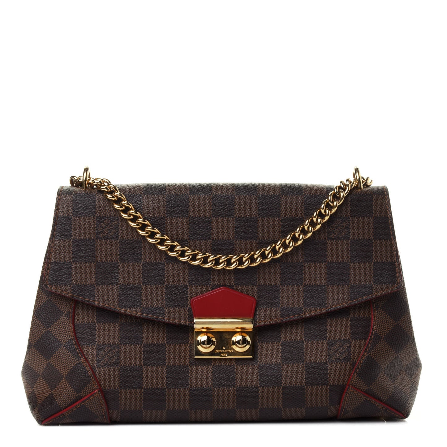 Damier Ebene Caissa Clutch Cherry