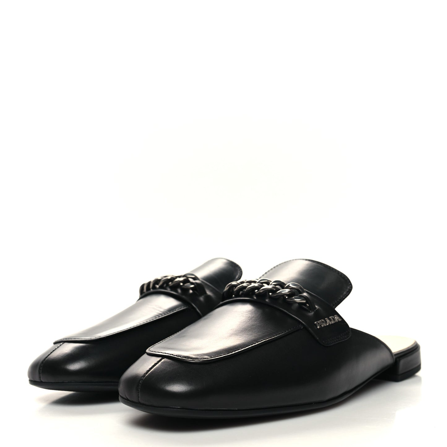 Vitello Lux Chain Mules 37 Black