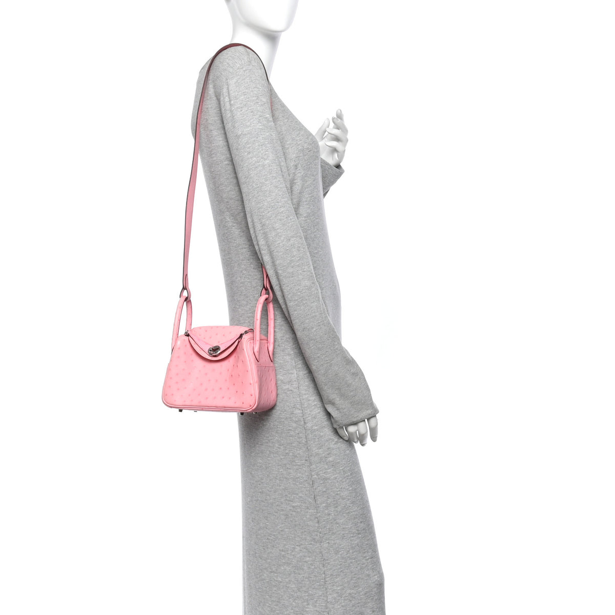 Ostrich Mini Lindy 20 Rose Bubblegum