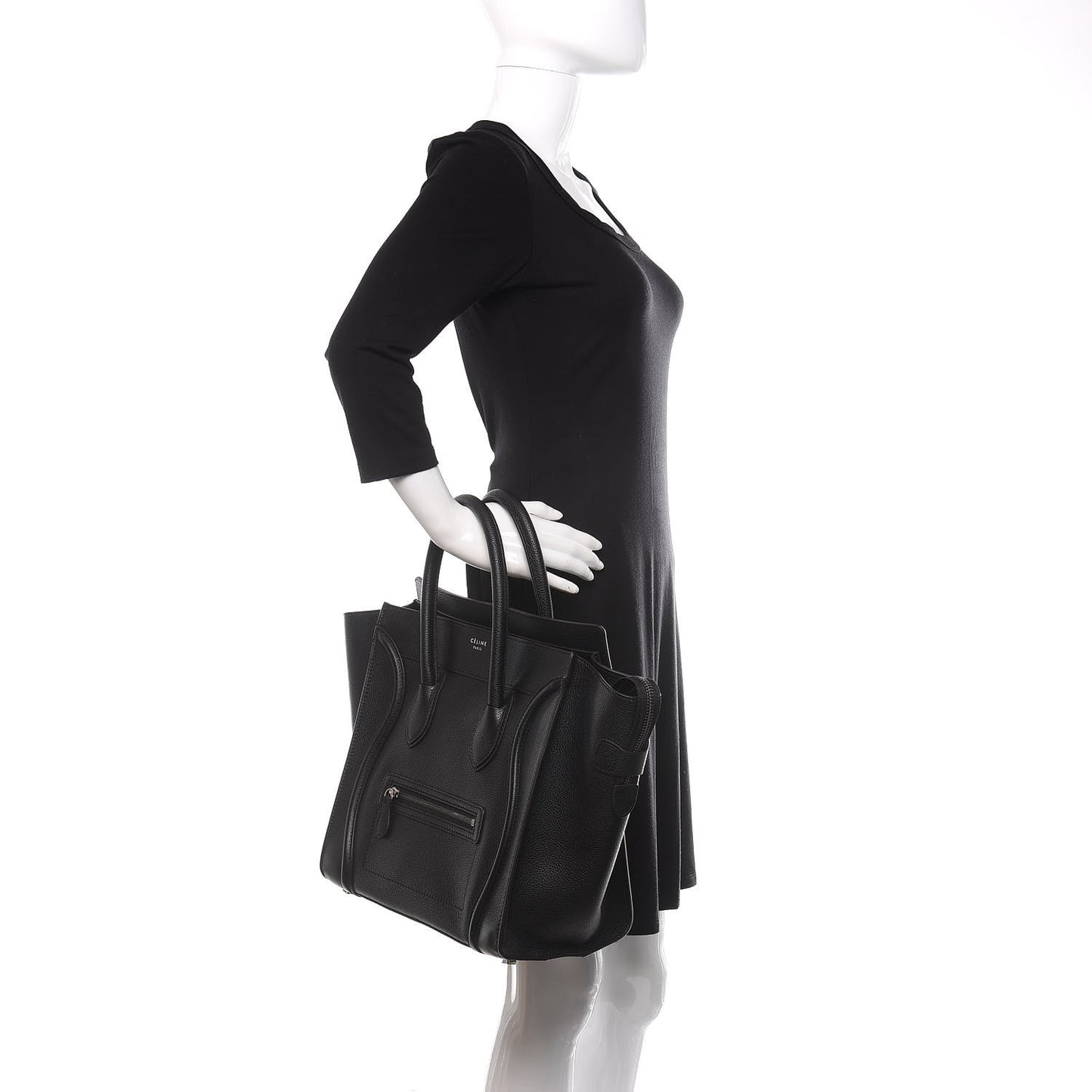 Drummed Calfskin Mini Luggage Black