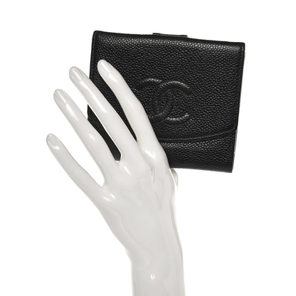 Chanel Caviar Timeless CC Compact French Wallet Black 2 of 11