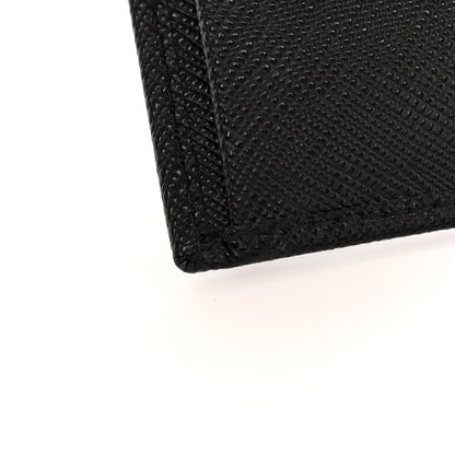 Prada Saffiano Triangle Bi-Fold Wallet Black 8 of 8