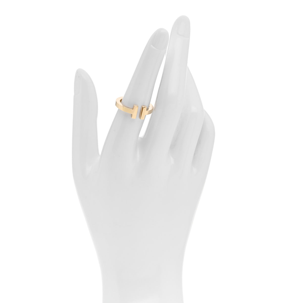Tiffany 18K Yellow Gold T Square Ring 53 6.5 2 of 5