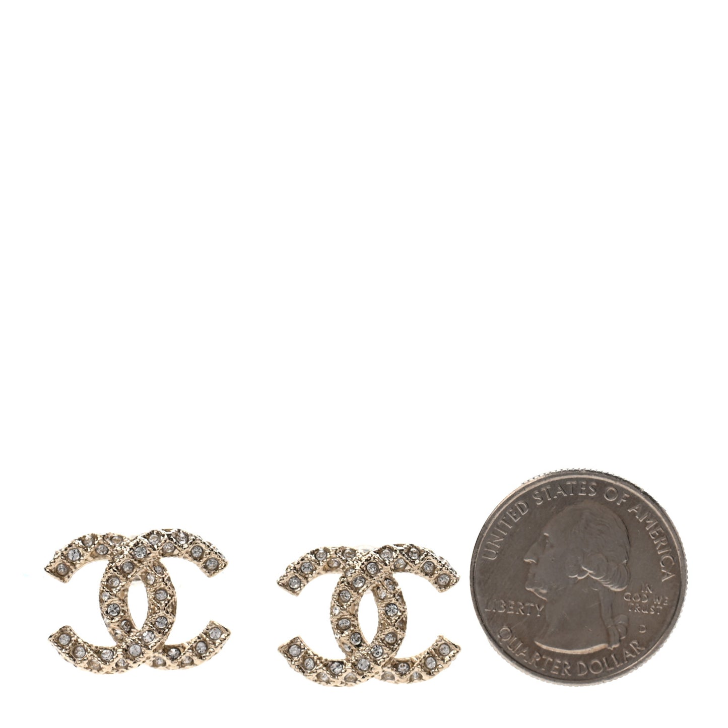 Crystal CC Earrings Gold