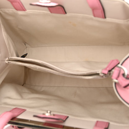 Fendi Vitello Elite Flamingo Mink Monster Charm Petite 2Jours Tote Pink Multicolor 5 of 14