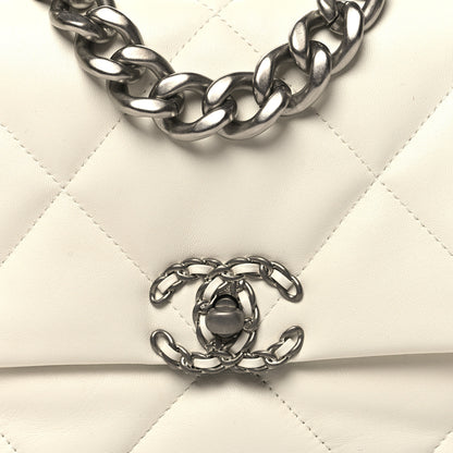 Chanel Lambskin Quilted Large Chanel 19 Flap White 8 of 11