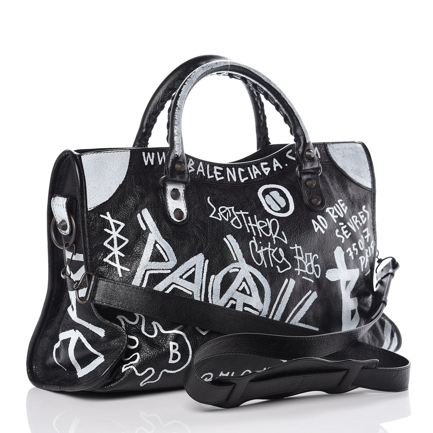 Agneau Arena Graffiti All Over Classic Hardware City Black White