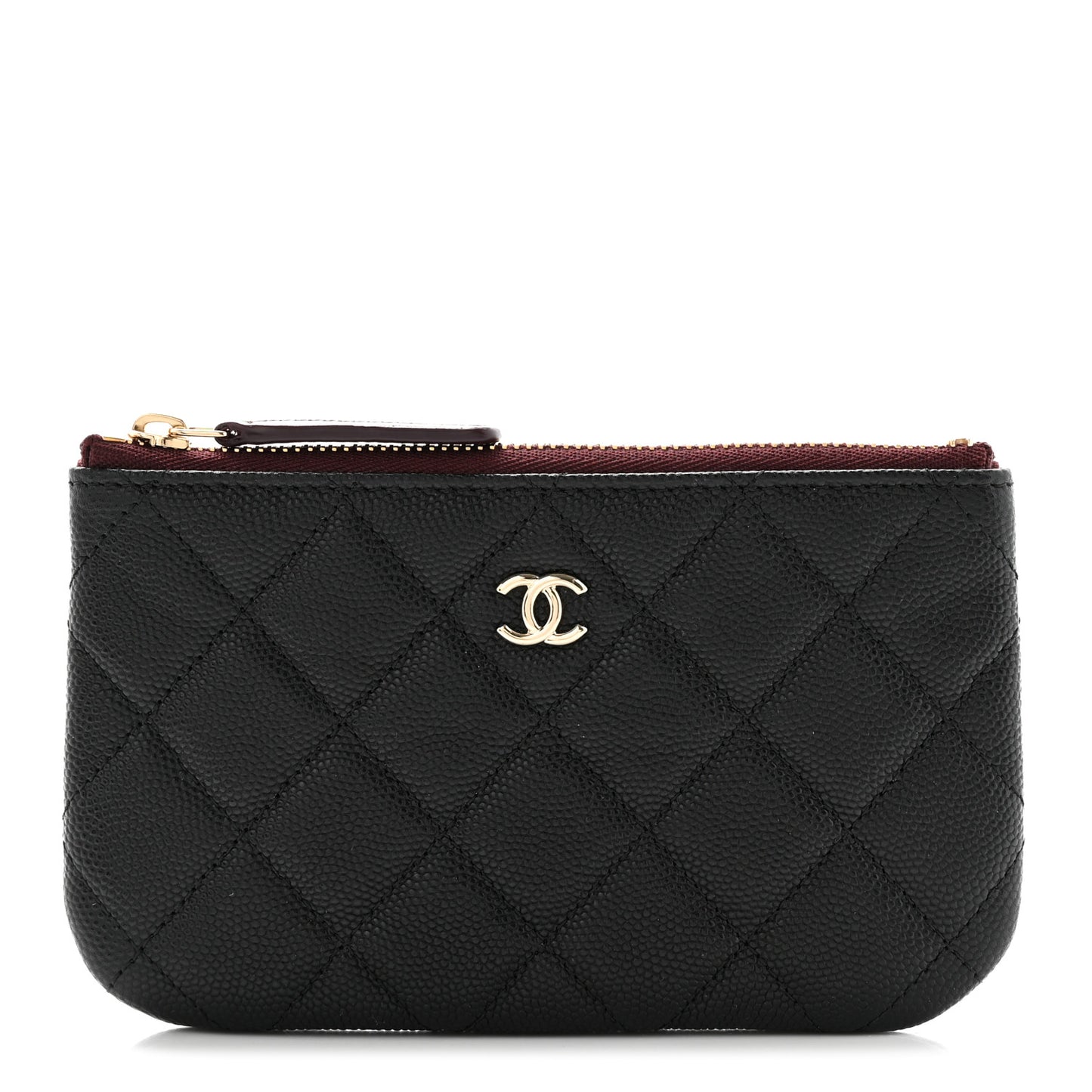 Caviar Quilted Small Cosmetic Case Black