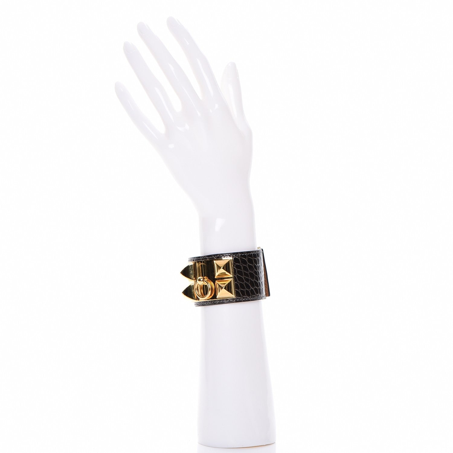 Hermes Shiny Alligator Collier De Chien CDC Bracelet S Macassar 2 of 7