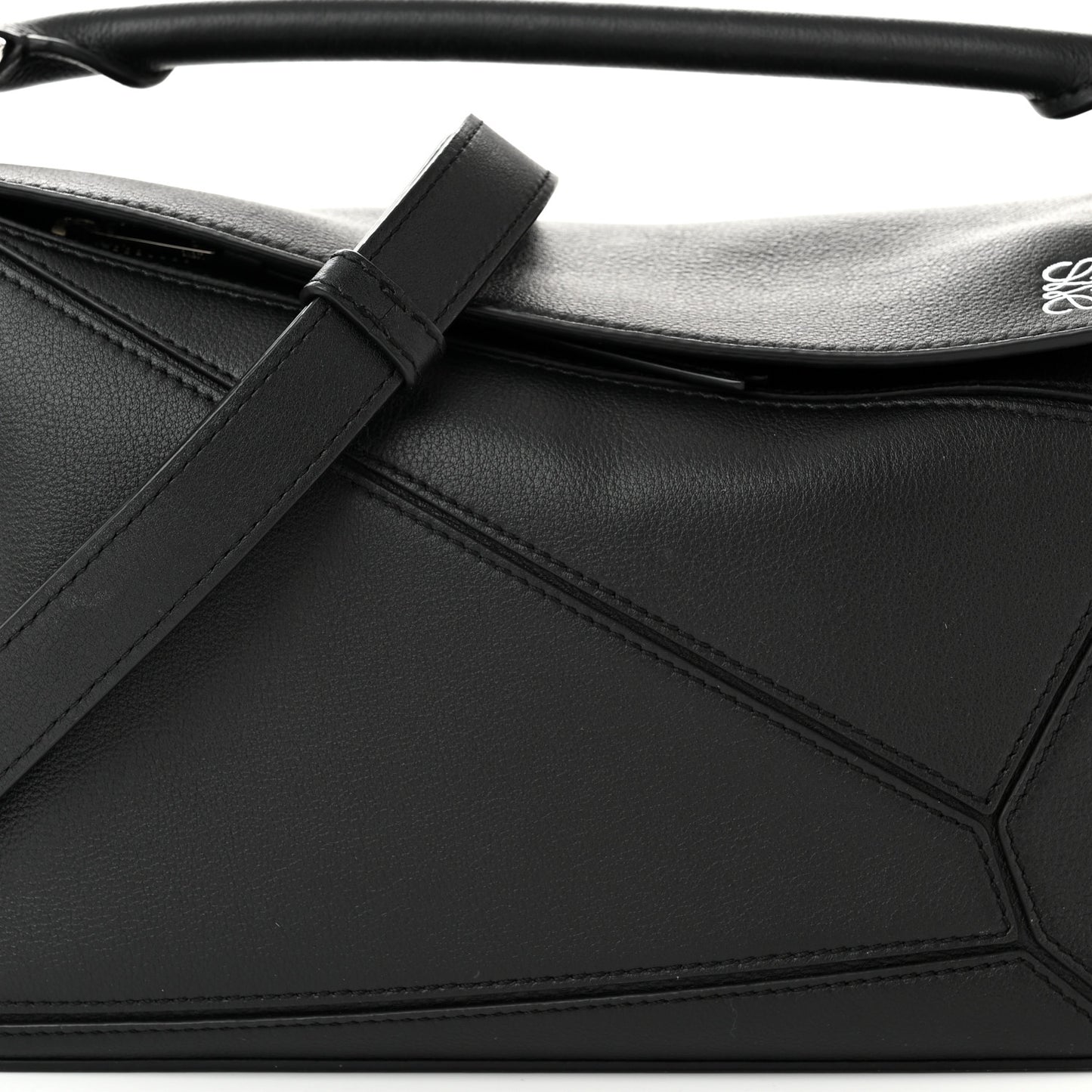 Calfskin Small Puzzle Bag Black