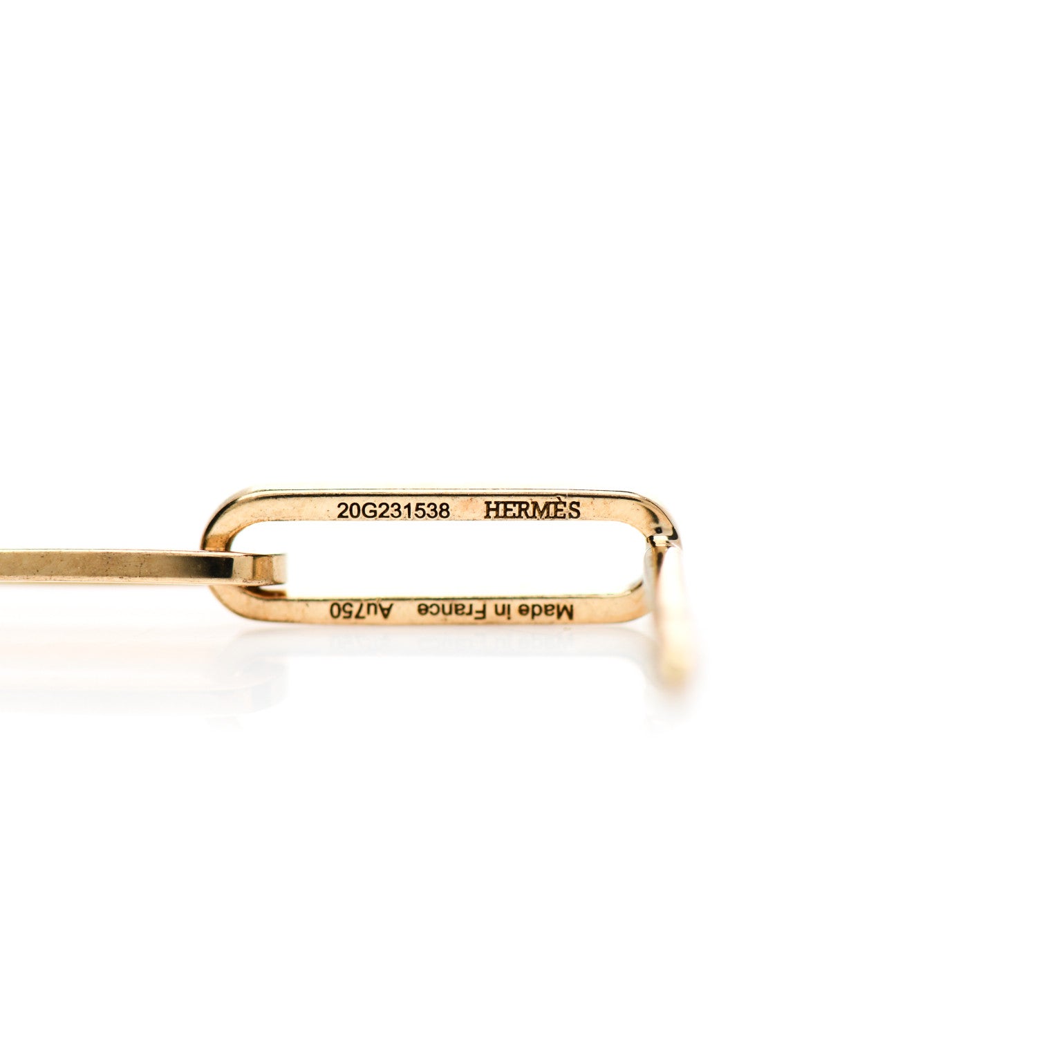 Hermes 18K Yellow Gold TPM Kelly Chaine Earrings 4 of 7