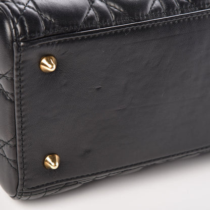 Christian Dior Lambskin Cannage Medium Lady Dior Black 15 of 17