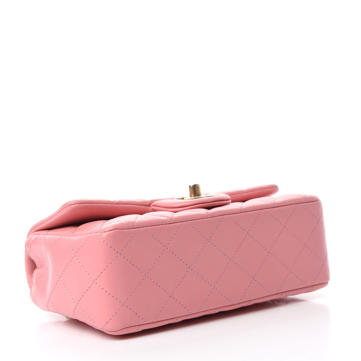 Lambskin Quilted Mini Rectangular Flap Pink