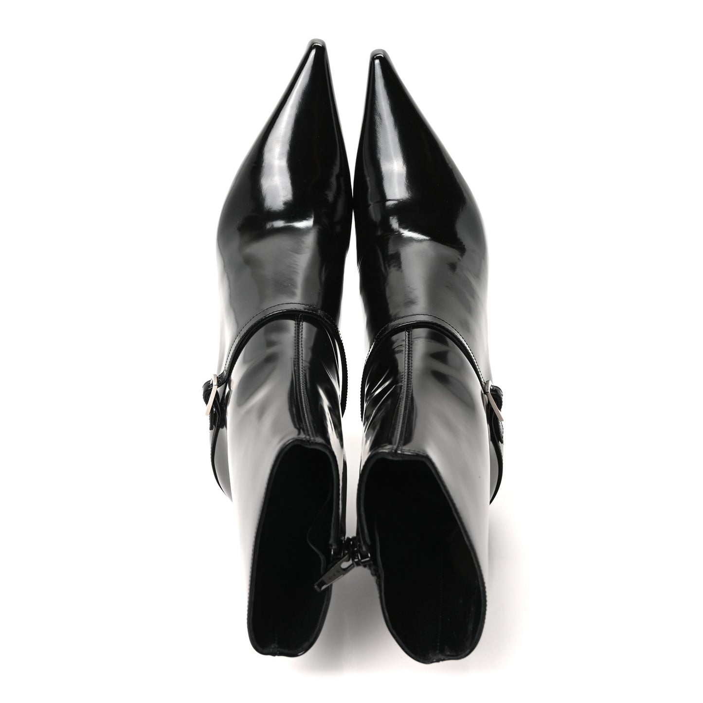 Patent Vendome Buckle Ankle Booties 37 Black