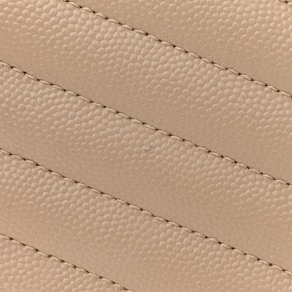 Saint Laurent Grain De Poudre Matelasse Chevron Monogram Envelope Chain Wallet Nude Powder 11 of 11