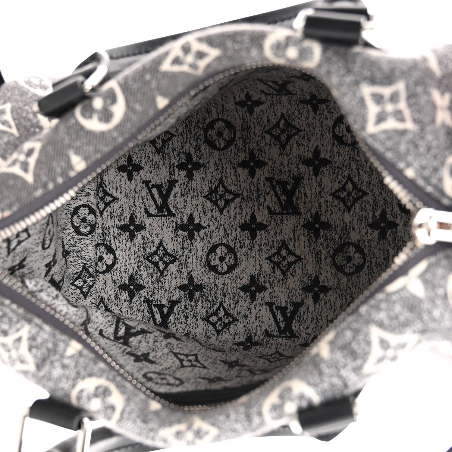 Louis Vuitton Denim Monogram Jacquard Speedy Bandouliere 25 Black 5 of 10