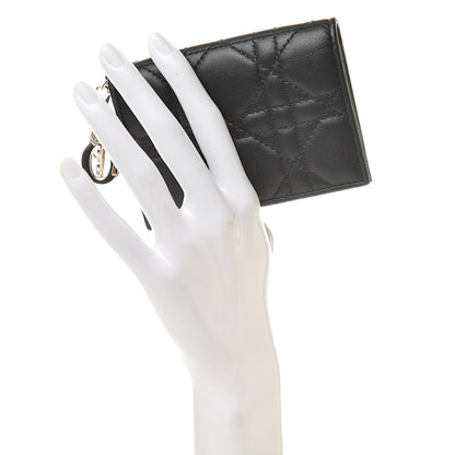 Christian Dior Lambskin Cannage Small Lady Dior Flap Card Holder Black 2 of 8