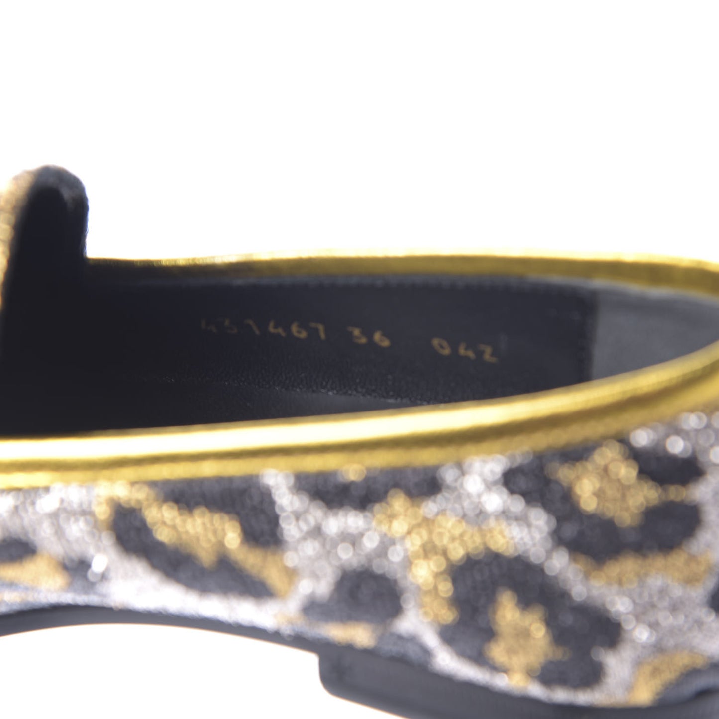 Jacquard Leopard Print Horsebit Womens Jordaan Loafers 36 Gold